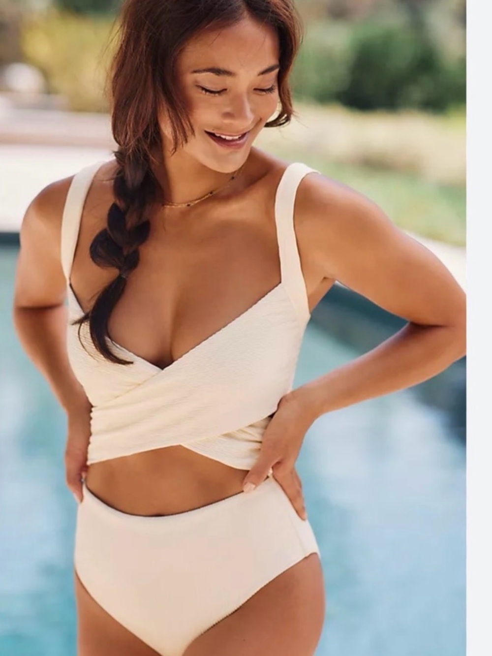 Anthropologie Boamar Azuri One Piece Wrap Cutouts Swimsuit M